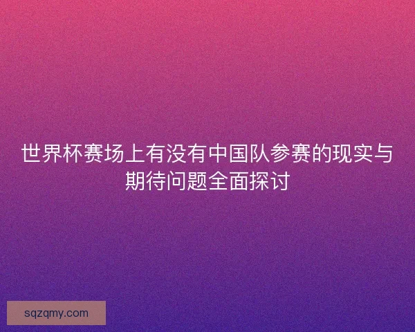 世界杯赛场上有没有中国队参赛的现实与期待问题全面探讨