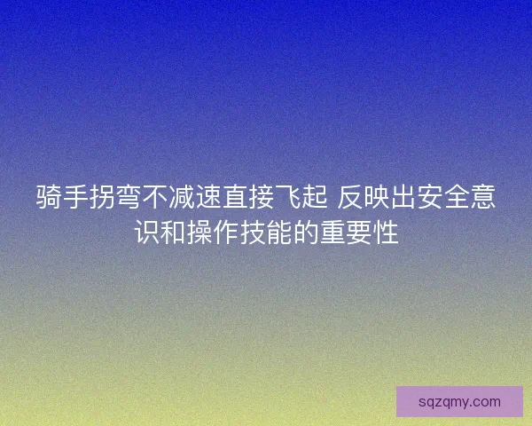 骑手拐弯不减速直接飞起 反映出安全意识和操作技能的重要性 骑手拐弯不减速直接飞起 反映出安全意识和操作技能的重要性